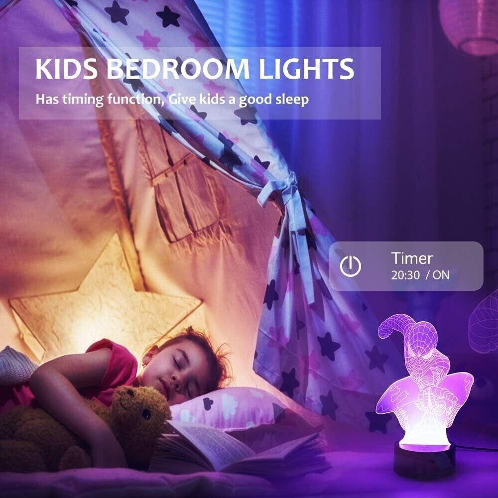 Regalo per Ragazzi Bambini, 3D Luce Notturna con 7 Colori Giocattoli per 8-12
