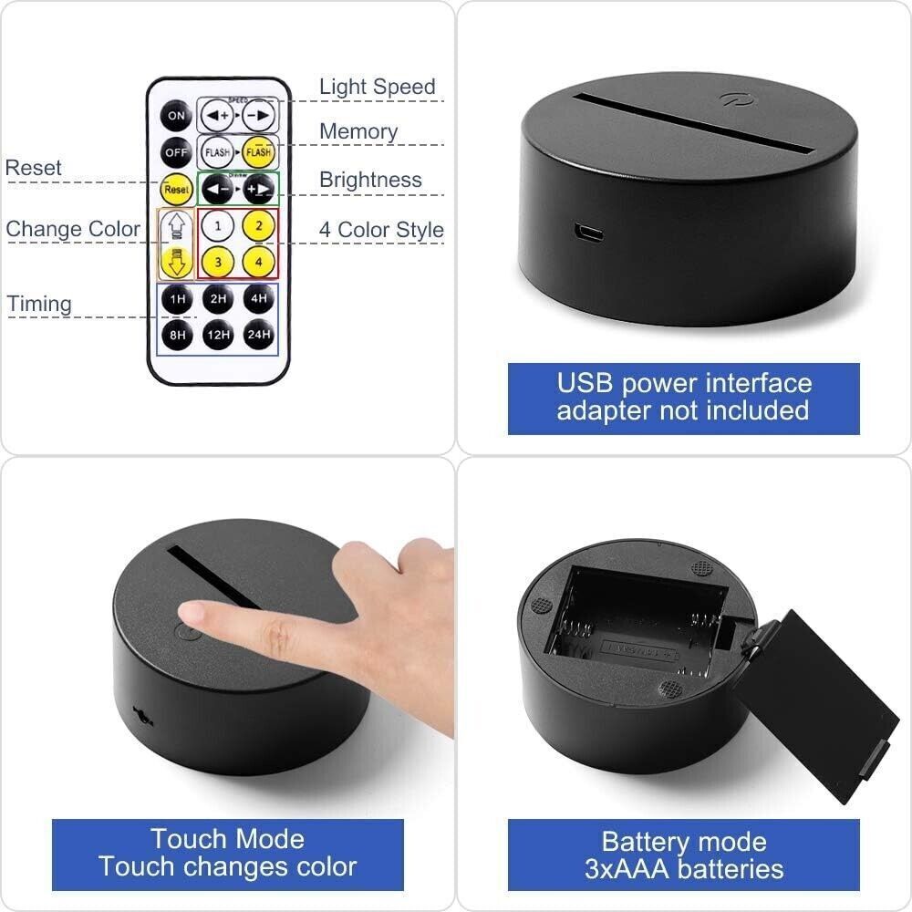 Regalo per Ragazzi Bambini, 3D Luce Notturna con 7 Colori Giocattoli per 8-12