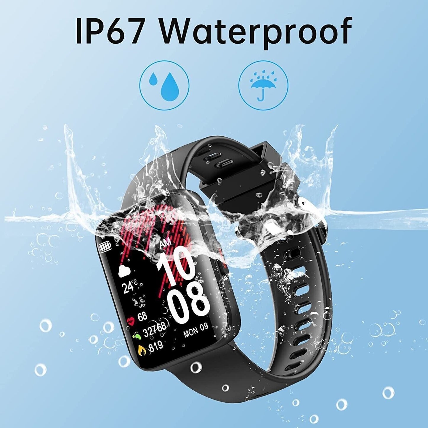 KUIZIL Smartwatch 1,69'' Schermo Curvo Orologio Fitness Cardiofrequenzimetro