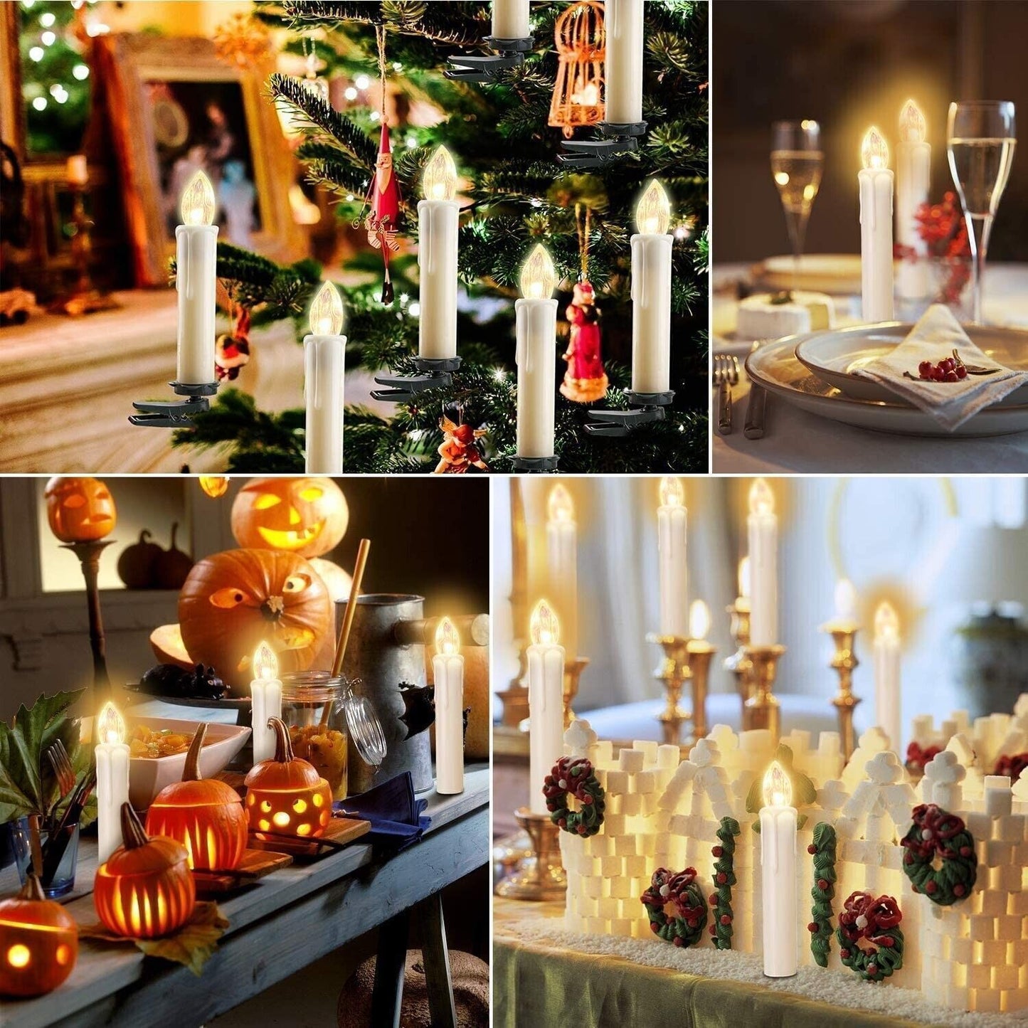 Lampadine con 30 LED, senza cavi candele di Natale Fiamma Decorazioni telecomando