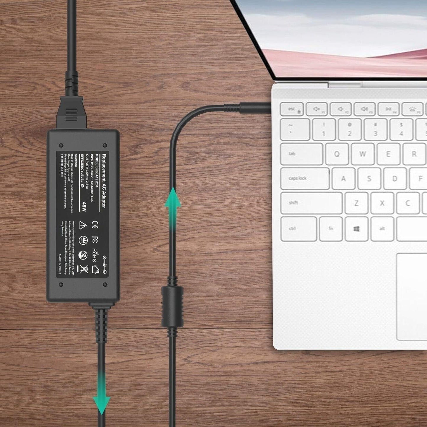 Cavo alimentazione caricabatterie adattatore compatibile  CA da 19,5 V 2,31 45 W