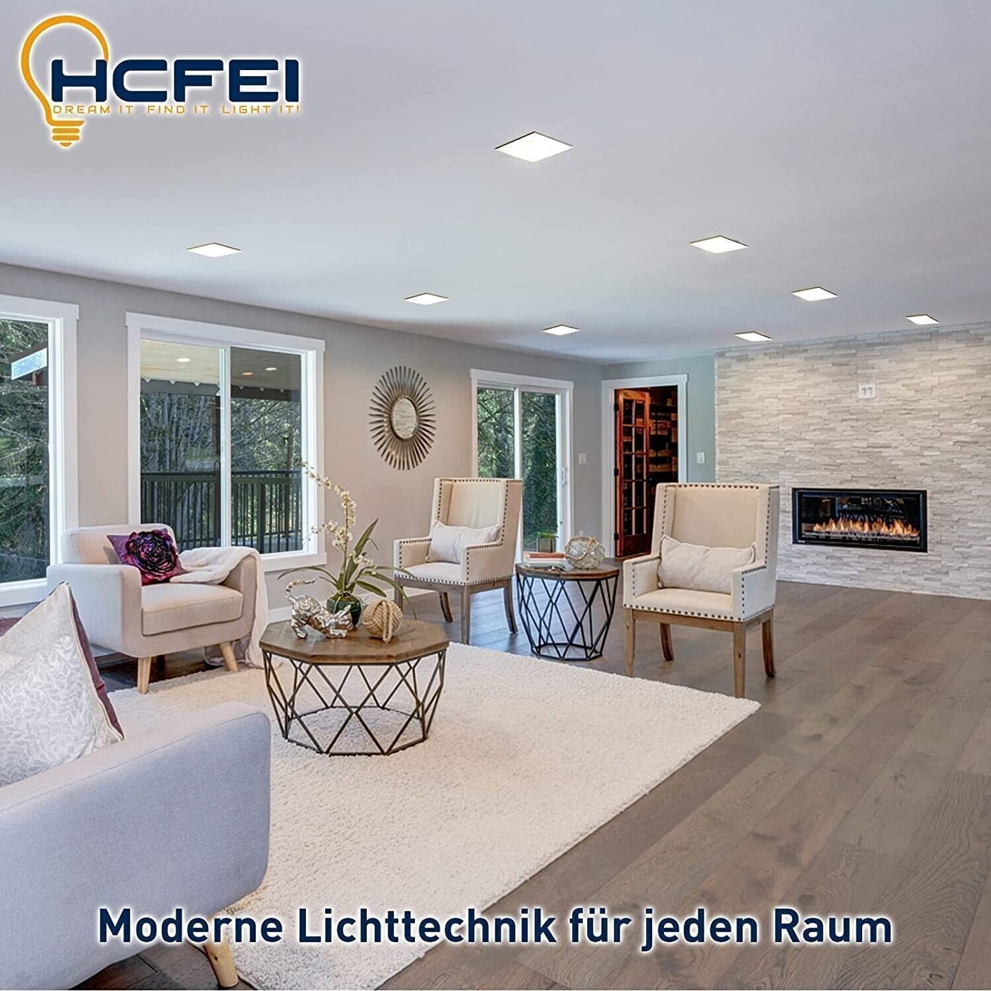 HCFEI Faretti LED da Incasso Dimmerabile 3000K - Set di 6 Faretti a Luce Led