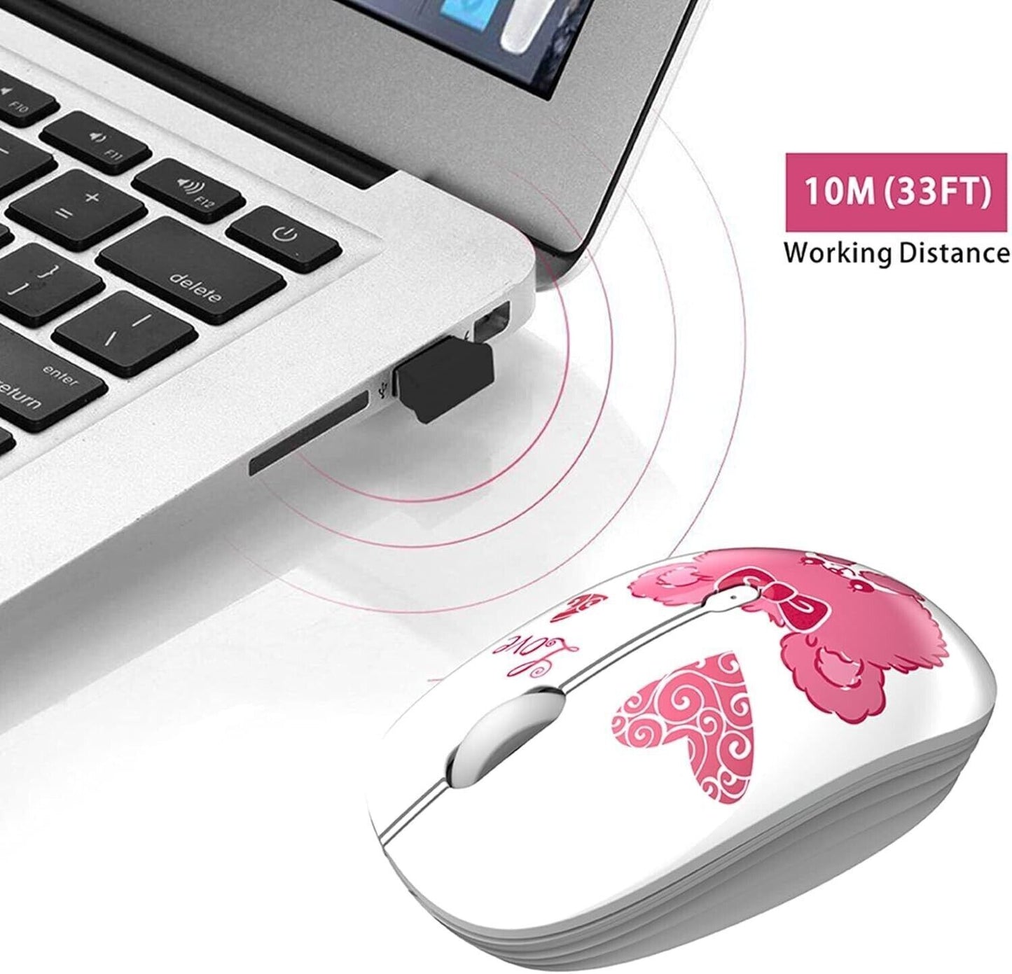 Mouse Wireless TENMOSS M101 impatico Mouse Silenzioso per Computer