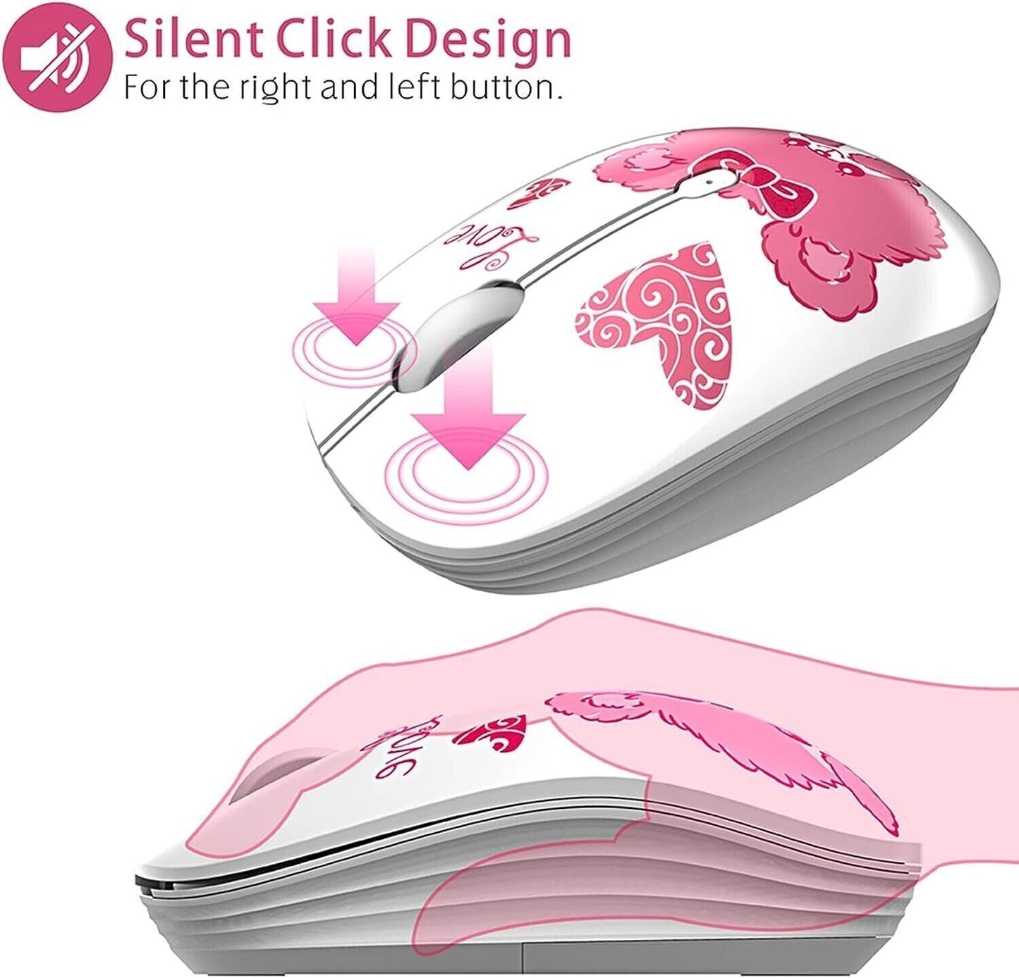 Mouse Wireless TENMOSS M101 impatico Mouse Silenzioso per Computer