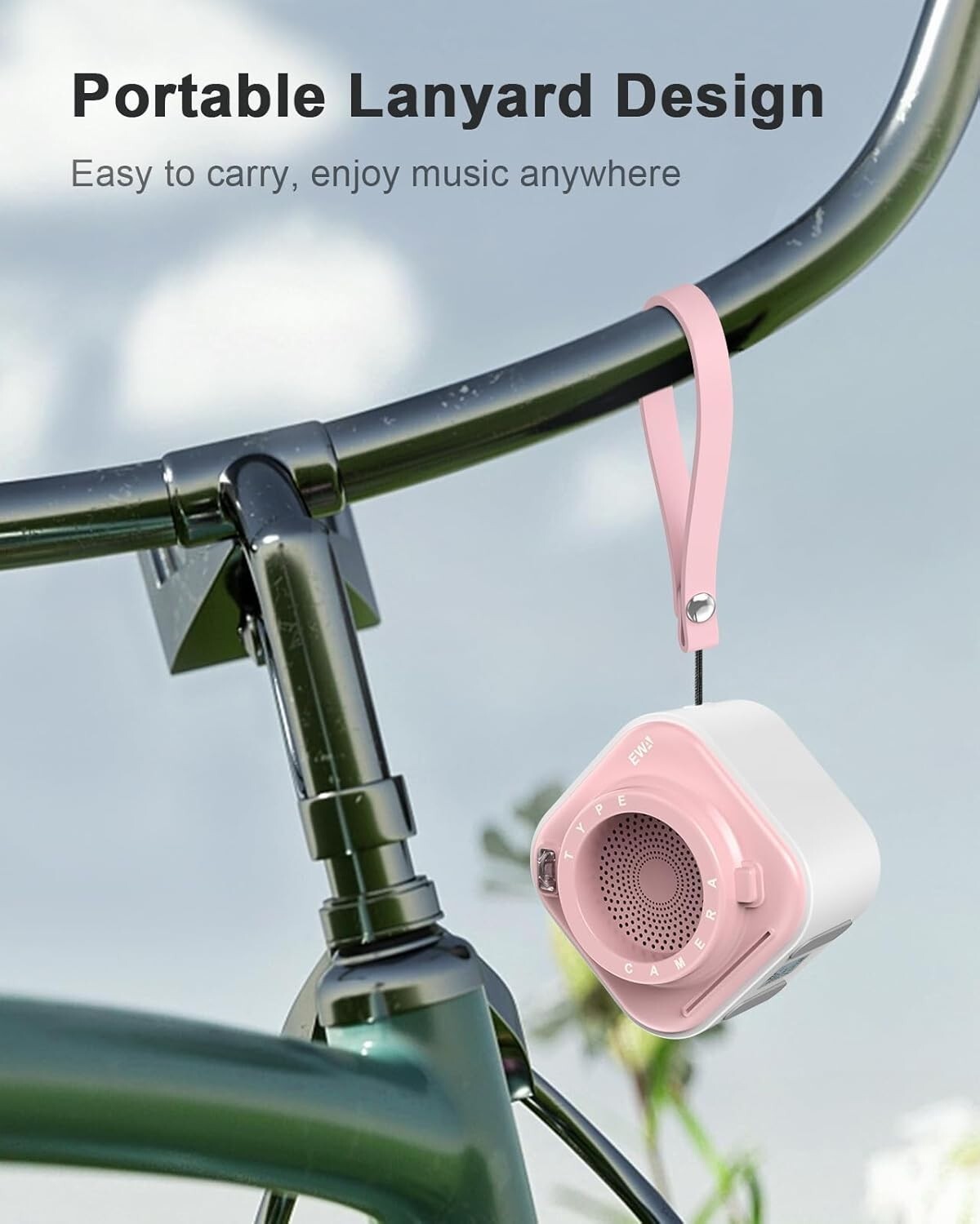 EWA Mini altoparlante wireless Bluetooth con cordino wireless portatile Rosa