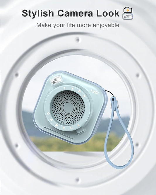 EWA Mini altoparlante wireless Bluetooth con cordino wireless portatile Azzurro