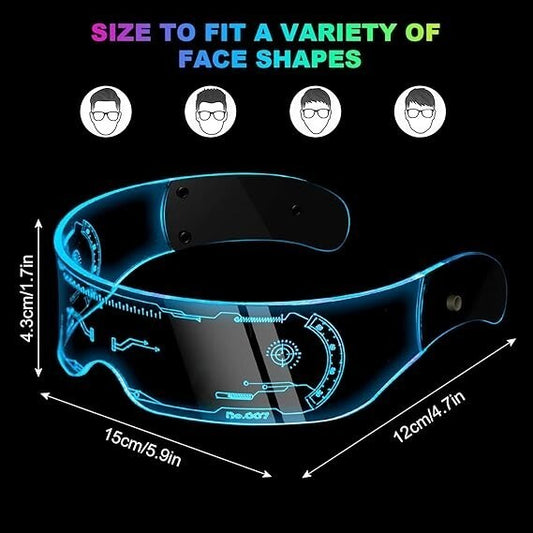 Occhiali luminosi a LED Flintronic luminosi al neon cyberpunk per cosplay dimmer