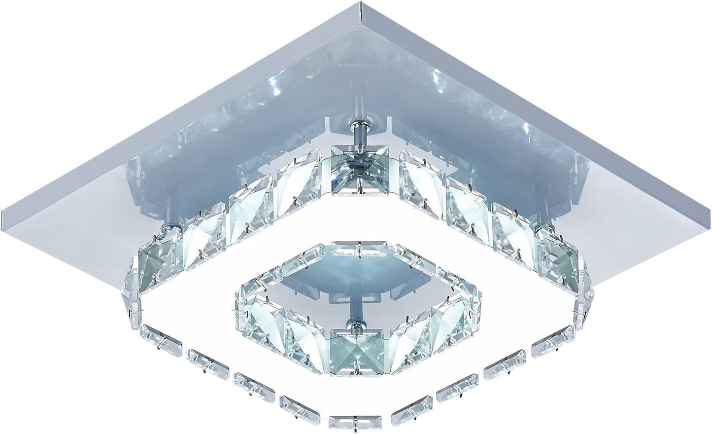 Plafoniera a LED DAXGD, in acciaio inox con cristallo specchiato