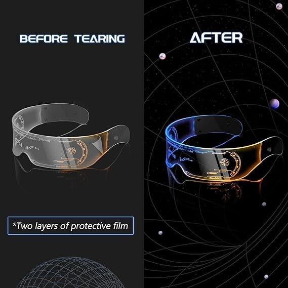 Occhiali luminosi a LED Flintronic luminosi al neon cyberpunk per cosplay dimmer