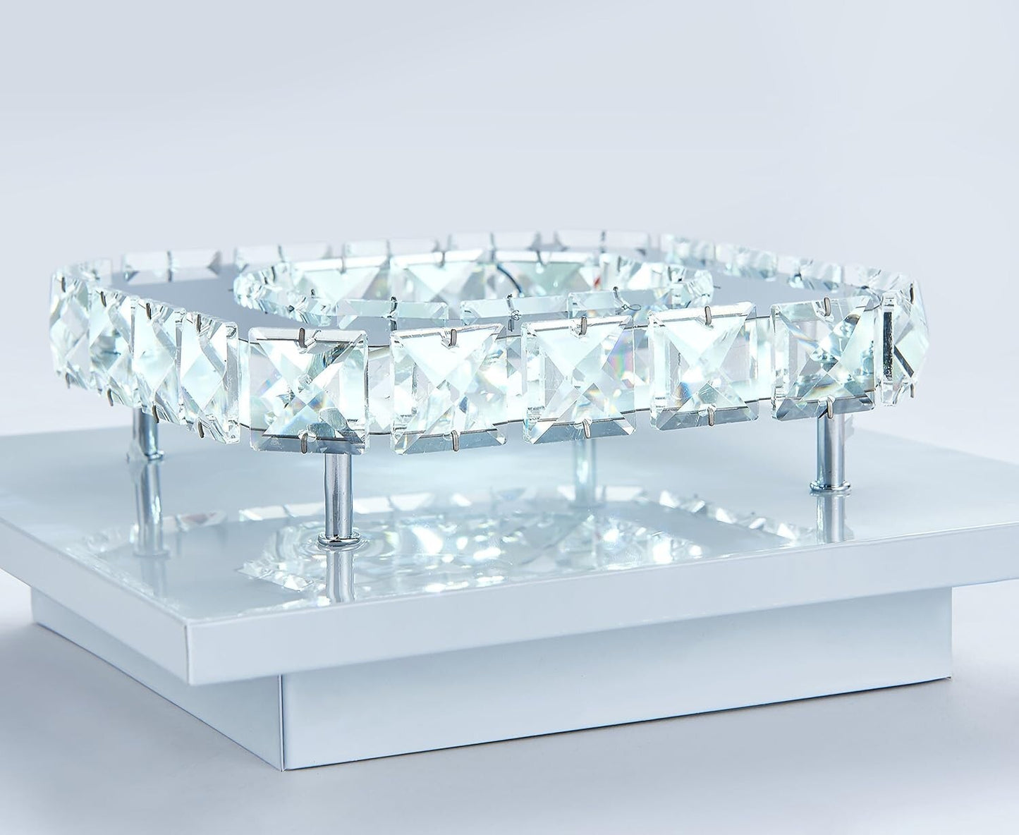 Plafoniera a LED DAXGD, in acciaio inox con cristallo specchiato