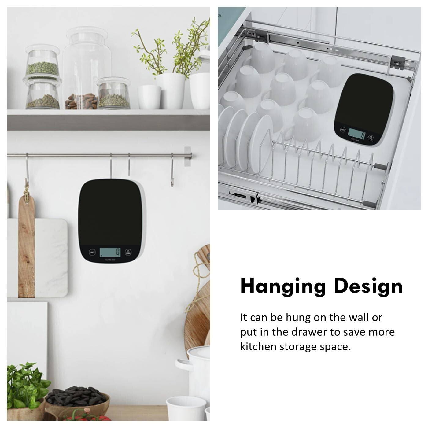 Bilancia da cucina digitale NUTRI FIT, elettronica multifunzione ultrasottile