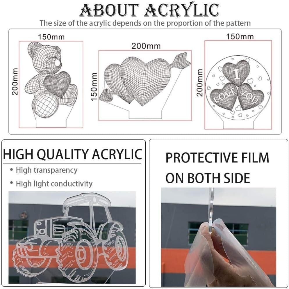 Lampada da tavolo a illusione 3D con luce notturna a LED, re della giungla