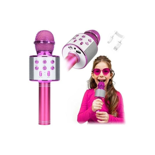 Microfono Wireless pink WS-858 Altoparlante Cassa Integrata Bluetooth Portatile