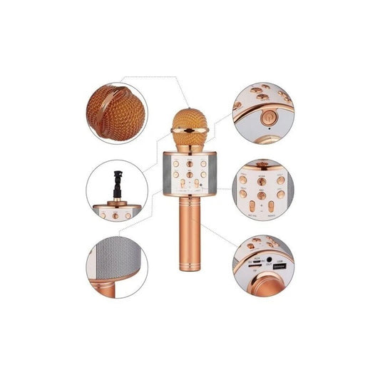 Microfono Wireless rose gold WS-858 Altoparlante Cassa Integrata Bluetooth