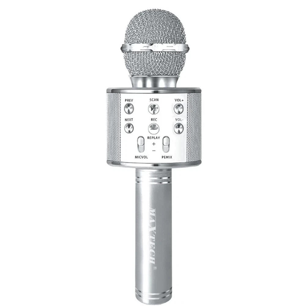 WS858 Microfono karaoke wireless Bluetooth 5 in 1 con luci a LED Altoparlante