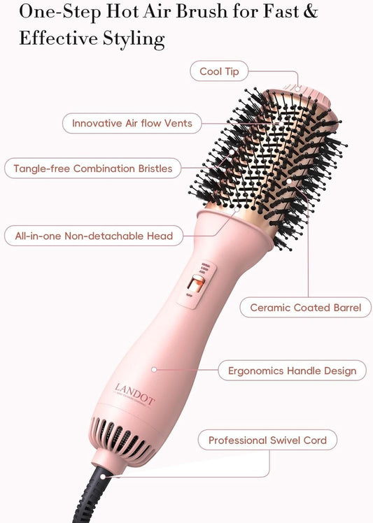 Spazzola Asciugacapelli e Volumizzante ad Aria Calda 4 in 1 Phon One-Step LANDOT