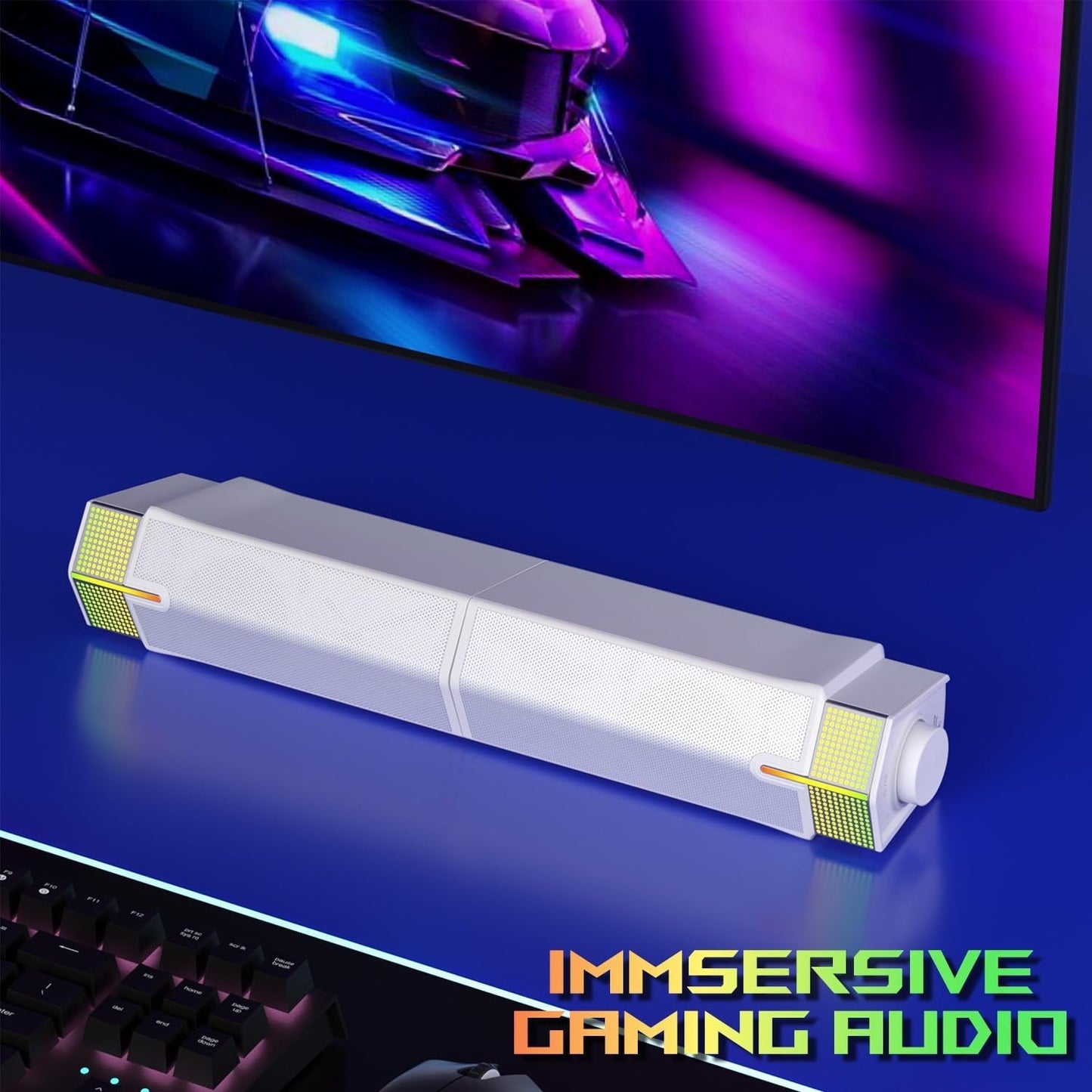 Soundbar per PC, Altoparlante Bluetooth con RGB Jeecoo M20 Altoparlante stereo