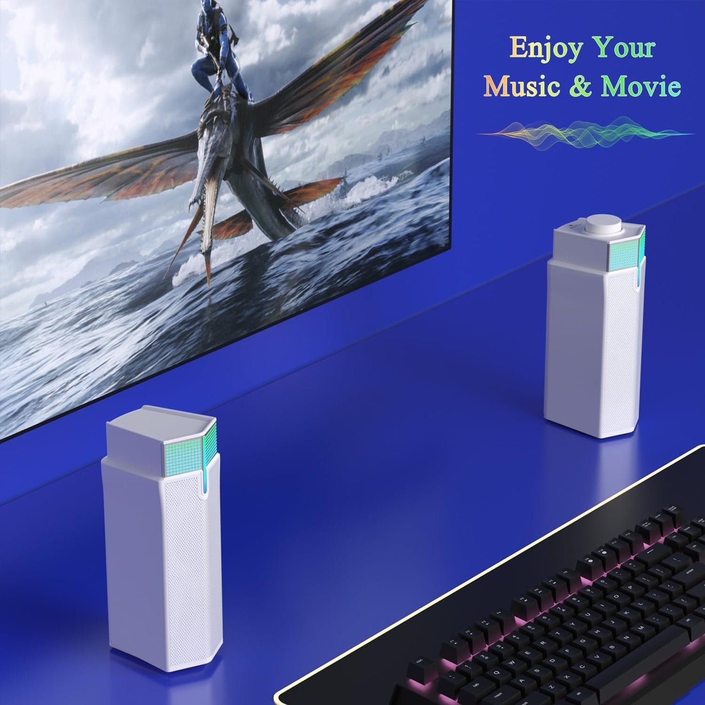 Soundbar per PC, Altoparlante Bluetooth con RGB Jeecoo M20 Altoparlante stereo