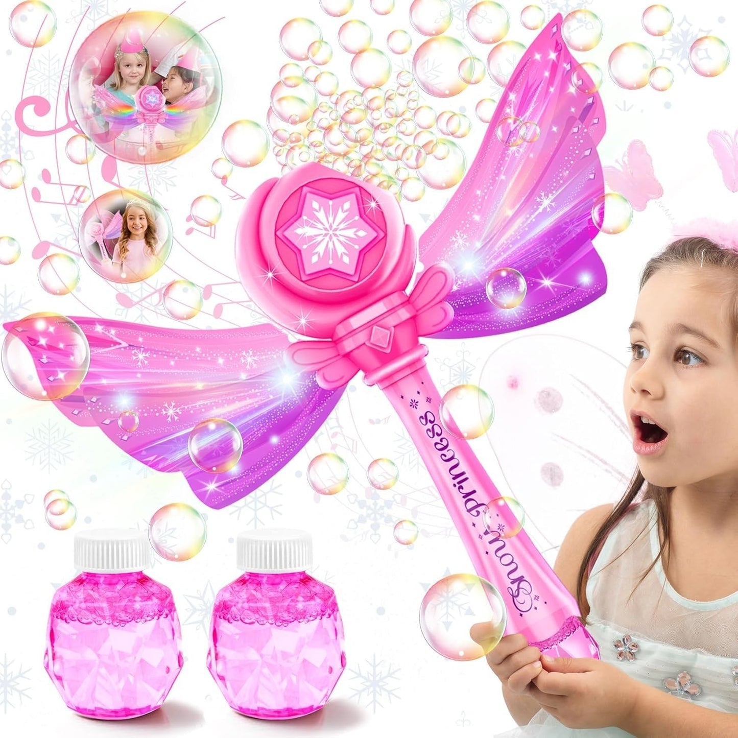 Macchina  Bacchette per bolle di sapone per bambine con luce e musica