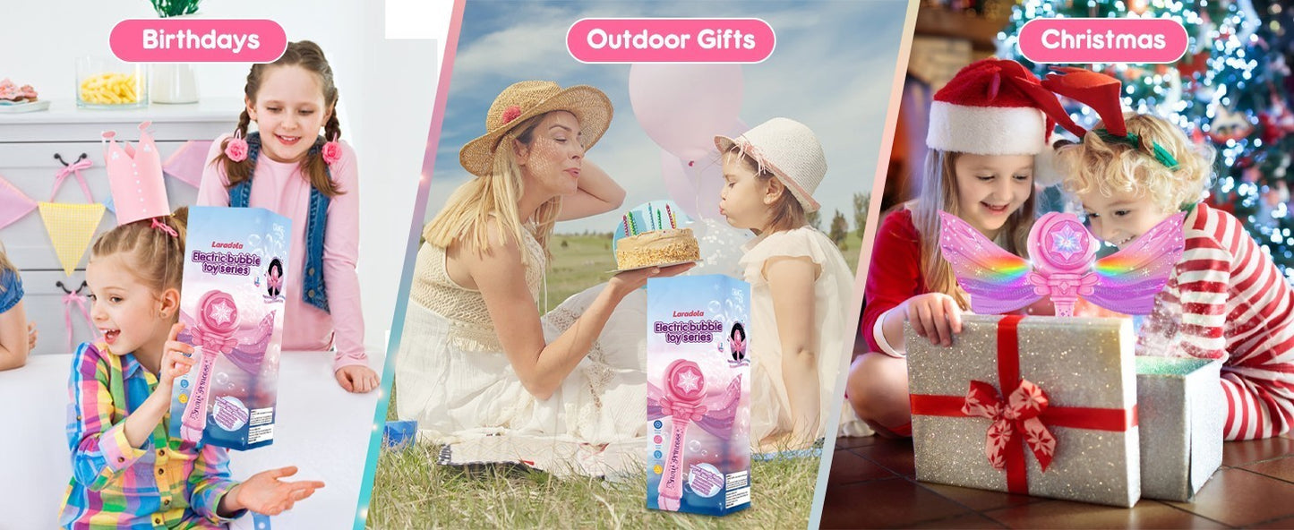 Macchina  Bacchette per bolle di sapone per bambine con luce e musica