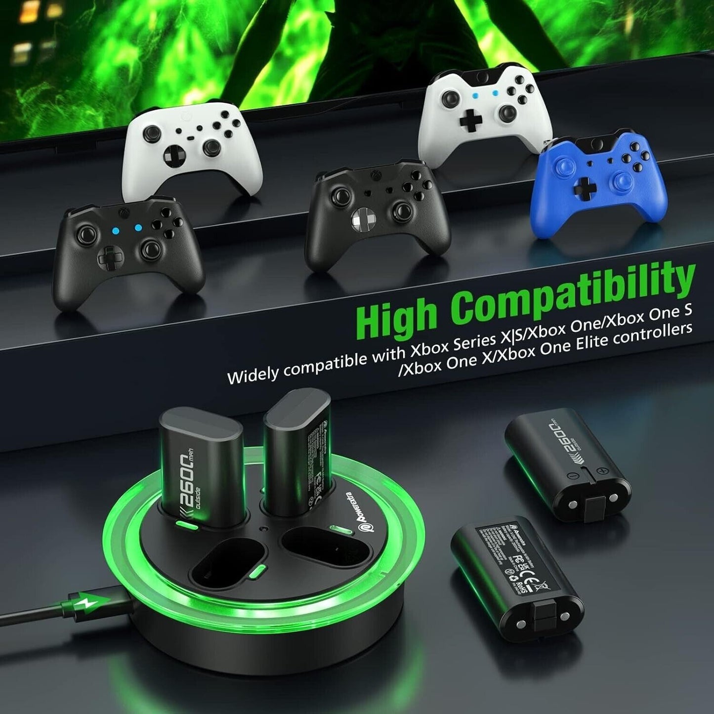 Batteria ricaricabile ad alta capacità compatibile con controller Xbox One S/X,