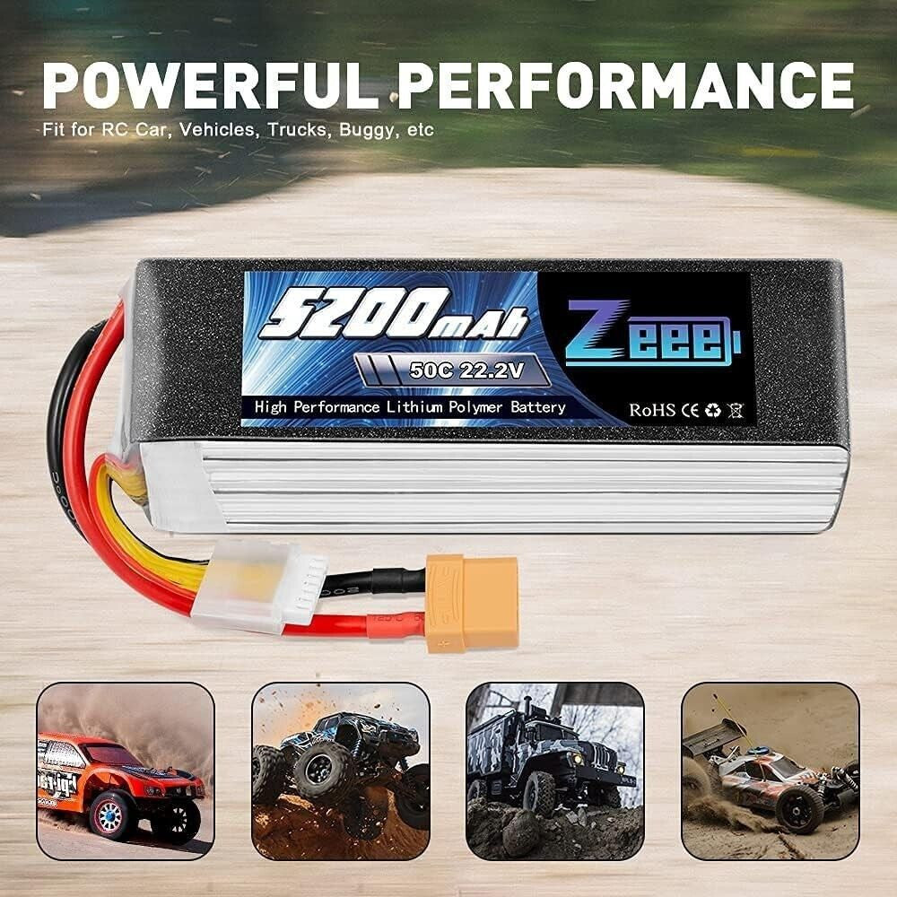 Zeee 6S lipo 22,2V 5200mAh 50C litio Batteria RC batteria, con connectore XT90