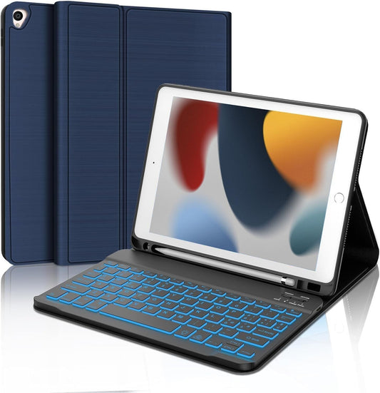 Cover e Tastiera per iPad 9a/8a/7a Generazione, per iPad 10.2" Retroilluminata