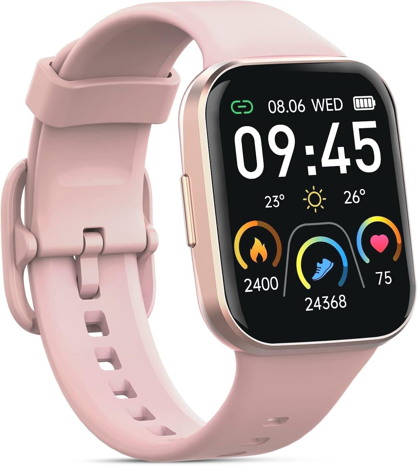 Jugeman Q23 Smartwatch Donna Rosa Orologio Fitness 1.69'' HD 25 Sportivo IP68