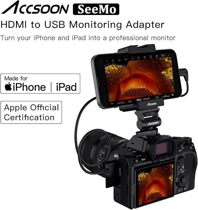 Accsoon SeeMo adattatore di acquisizione video da HDMI a USB C per iPhone