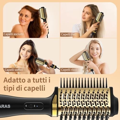 Spazzola asciugacapelli ARAS 5 in 1, 1000 W , con pettine lisciante laterale