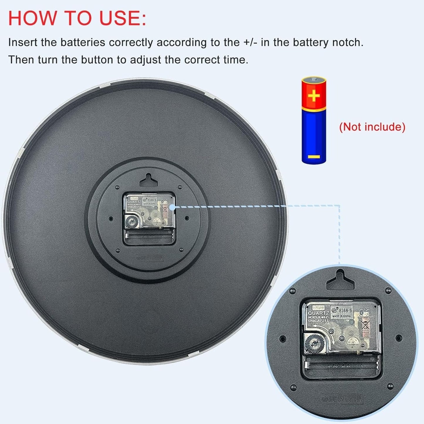 Orologio da parete Nutabevr da 12 pollici, nero, silenzioso, moderno, 30 cm