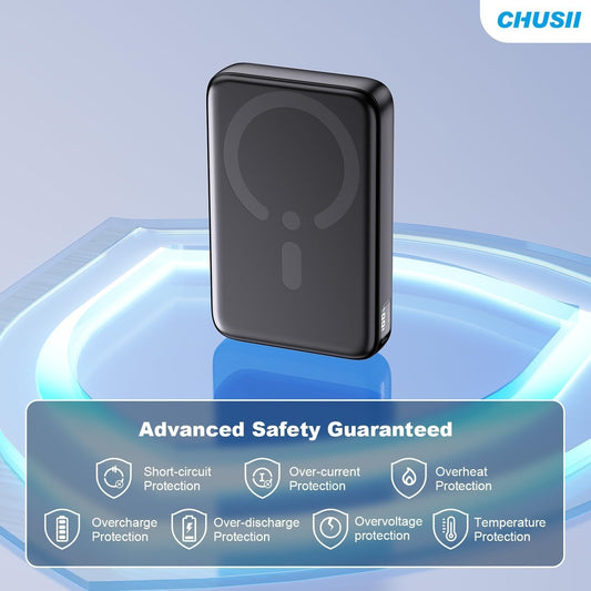 Caricabatterie Power bank portatile magnetico wireless 12000 mAh ricarica rapida