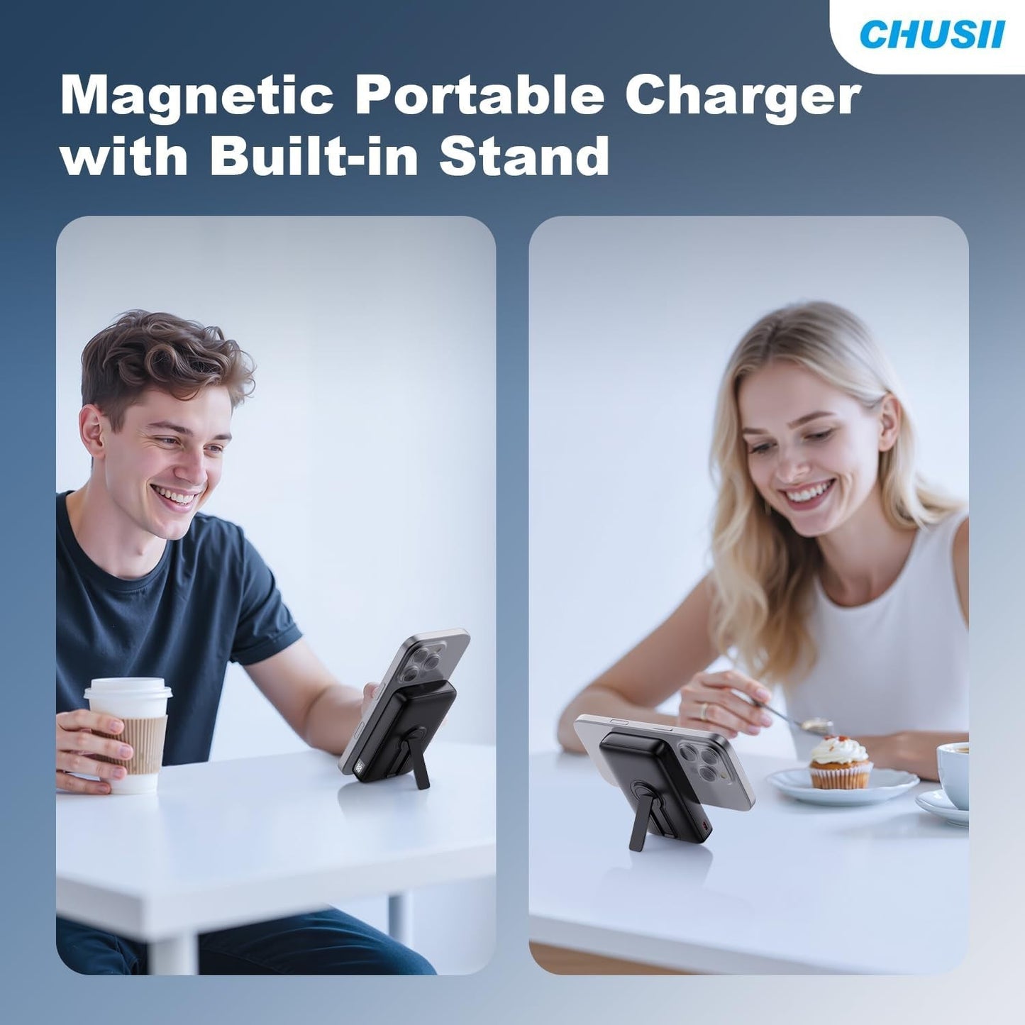 Caricabatterie Power bank portatile magnetico wireless 12000 mAh ricarica rapida