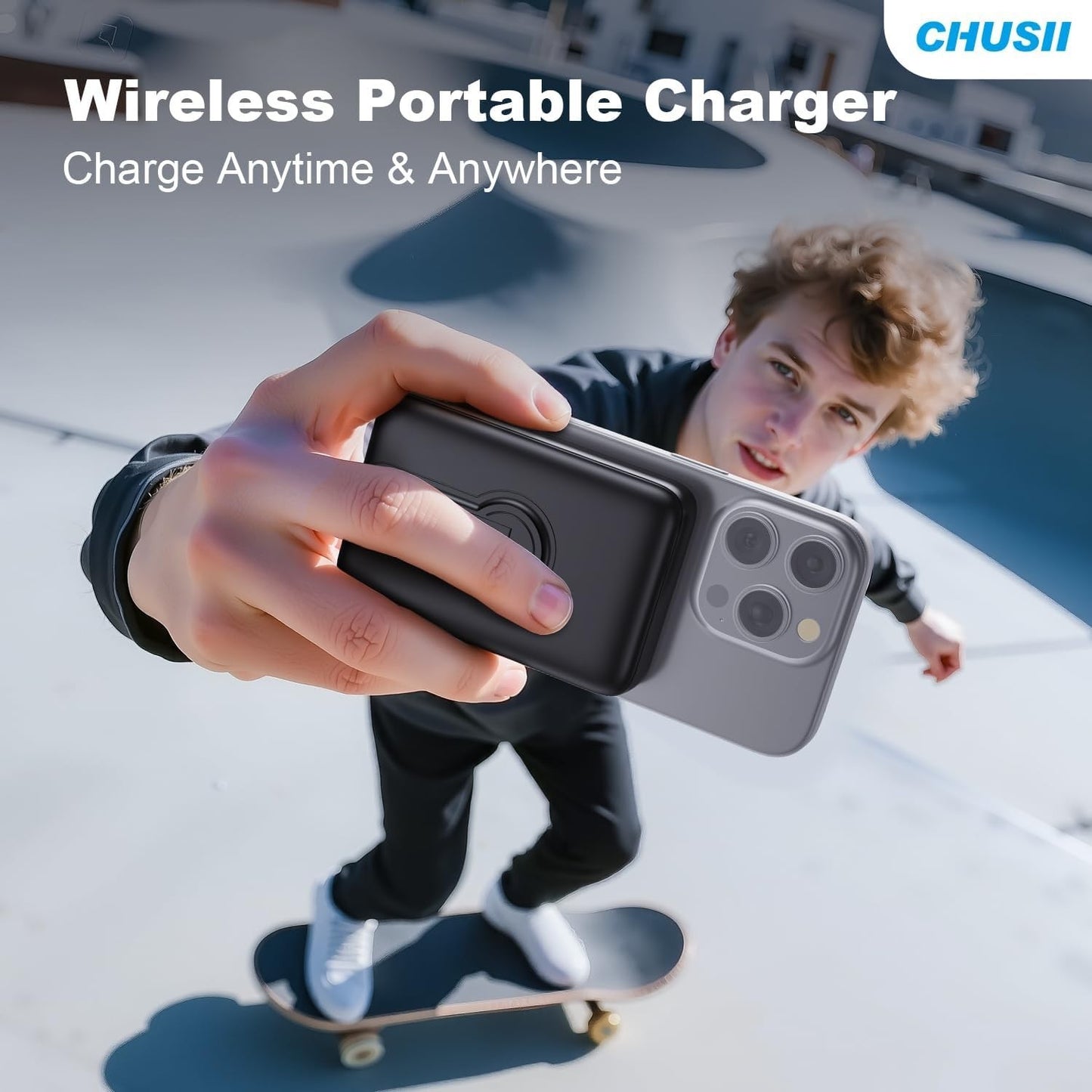 Caricabatterie Power bank portatile magnetico wireless 12000 mAh ricarica rapida