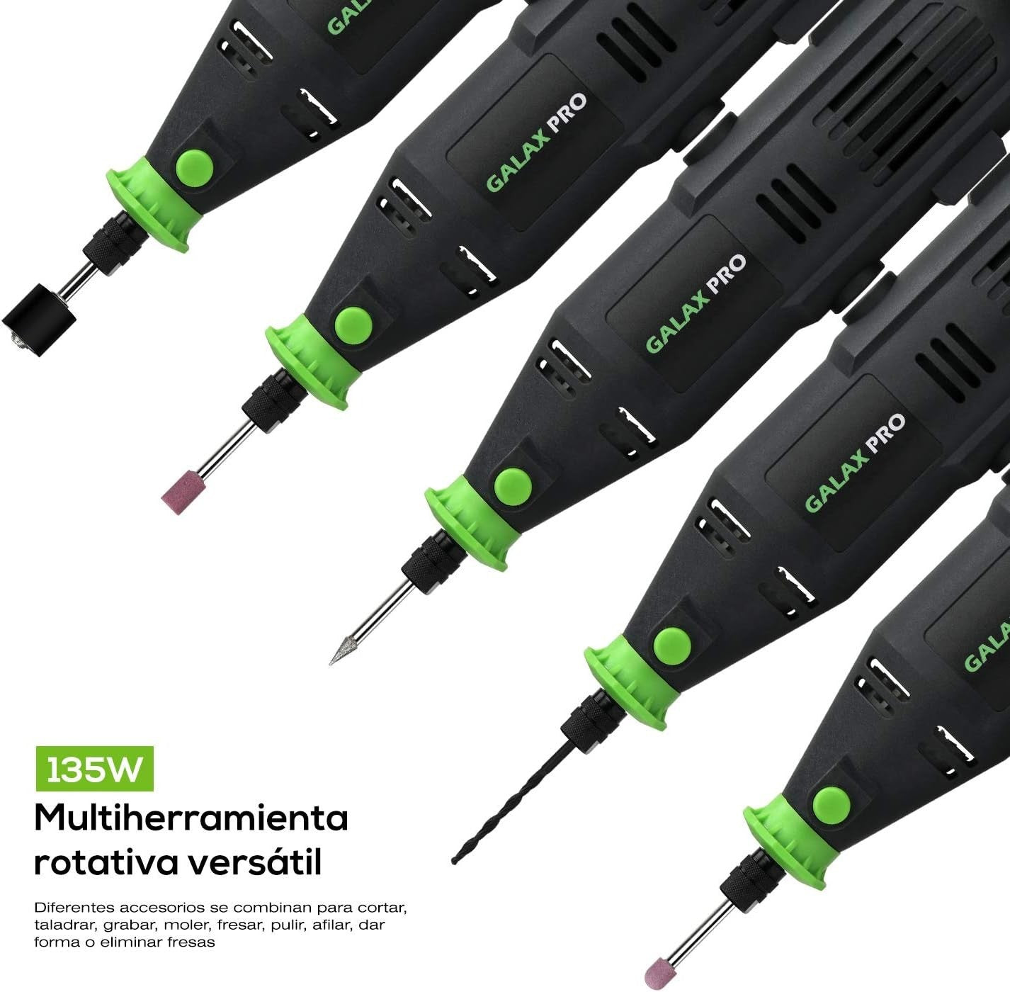 Smerigliatrice elettrica GALAX PRO da 135 W, 6 velocità variabili + 40 Accessori