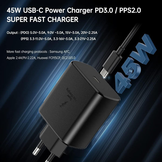 Caricabatterie Samsung da 45 W con cavo USB tipo C/C per Galaxy Tab S6 Lite P610