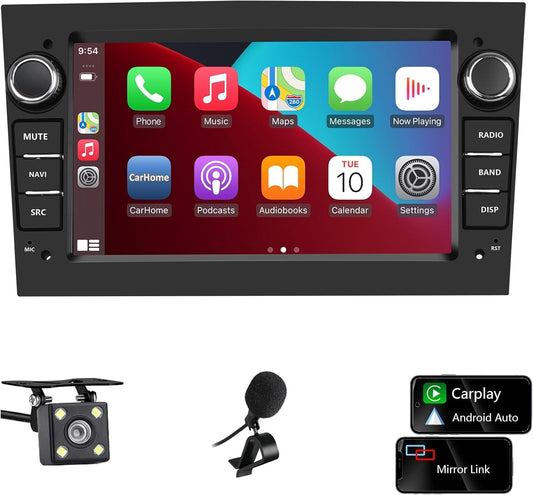 Autoradio 2 DIN per Opel Corsa d Astra h Zafira b Meriva Vivaro Bluetooth Argent