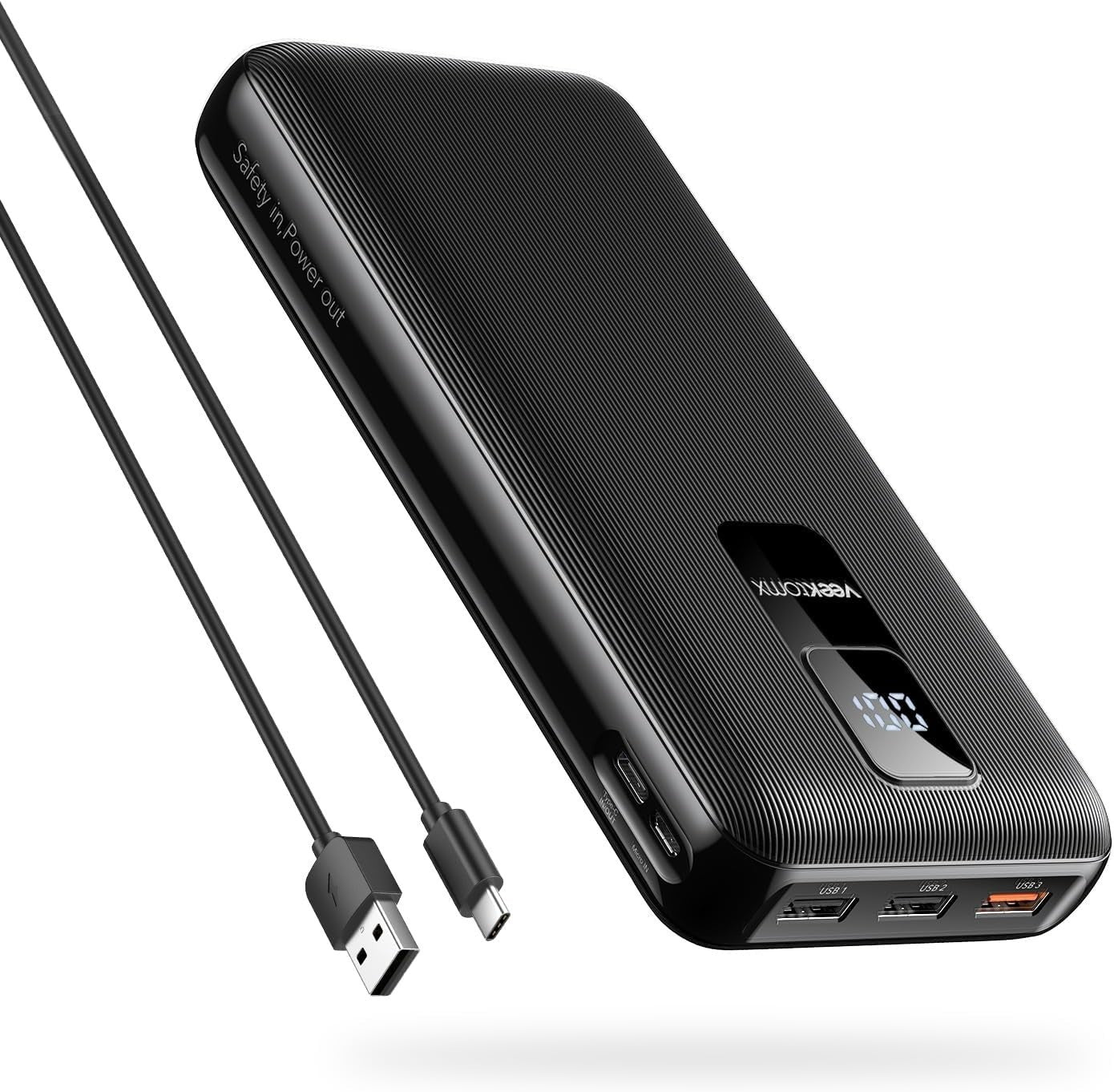 Power Bank 30000mAh VEEKTOMX USB C Ricarica rapida display LED 4 uscite 2 ingres