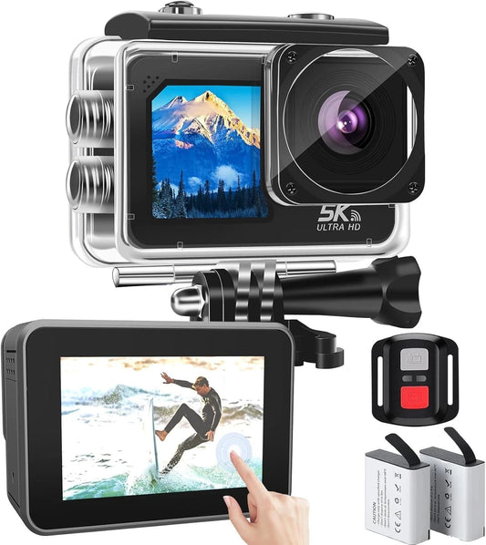Action Cam 5K Anti-shake Fotocamera subacquea con doppio schermo e touchscreen