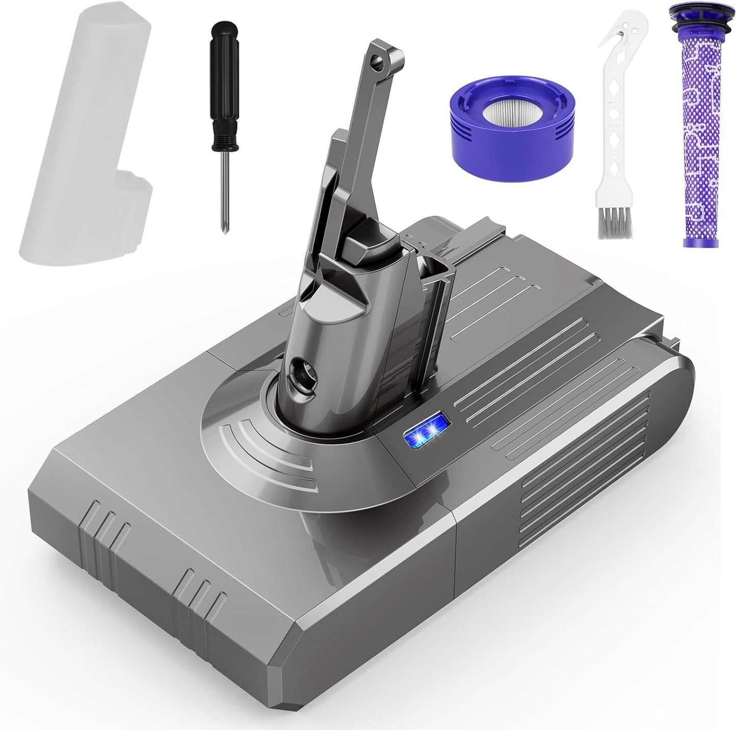 Batteria di ricambio V8 per Dyson agli ioni di litio da 6000 mAh  21,6 V