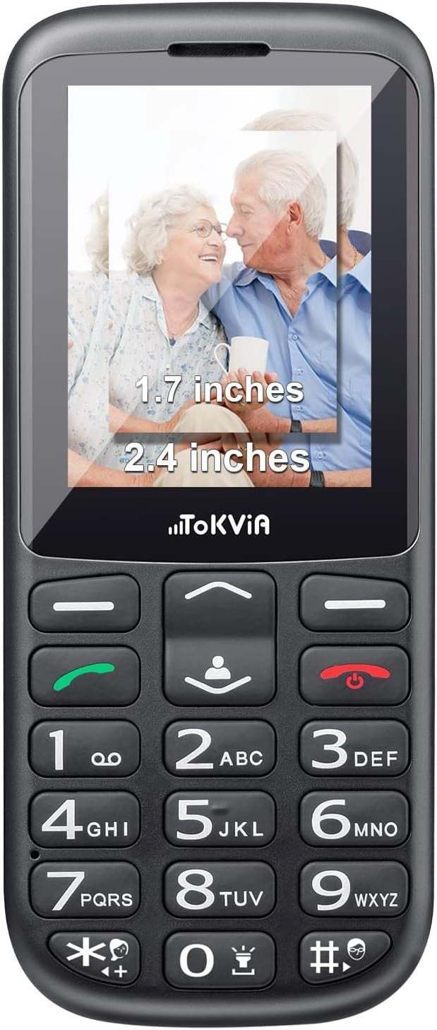 Telefono cellulare TOKVIA per anziani con pulsanti grandi Funzione SOS GSM