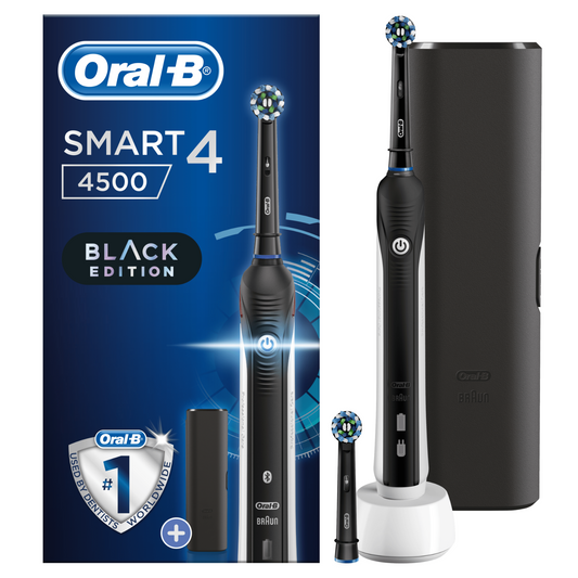 Oral-B Smart 4 4500 Black Edition Spazzolino Elettrico con 2 Testine Smart