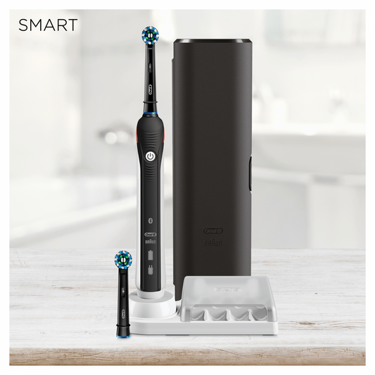 Oral-B Smart 4 4500 Black Edition Spazzolino Elettrico con 2 Testine Smart