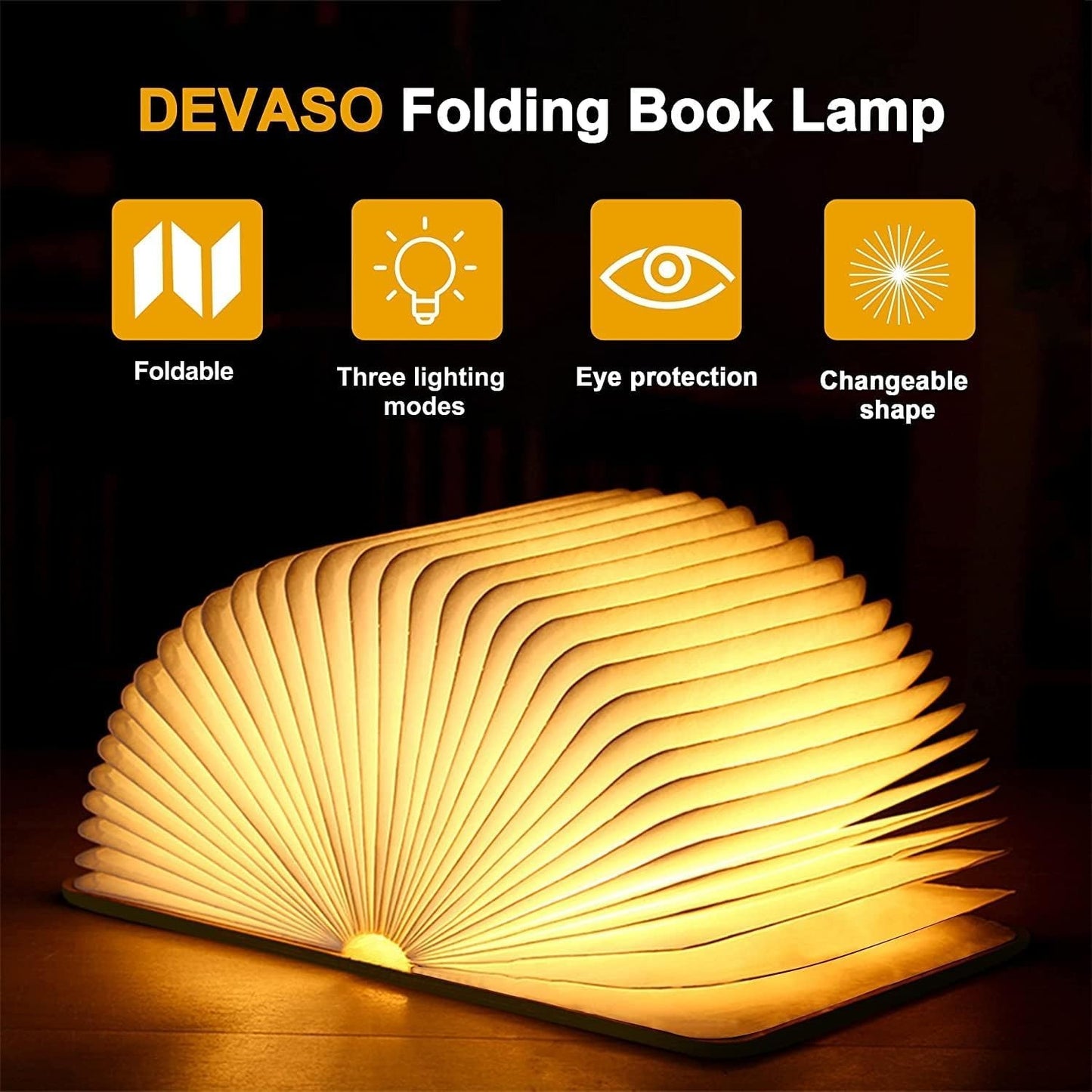 Lampada da lettura pieghevole a LED DEVASO in 3 colori per casa  camera da letto