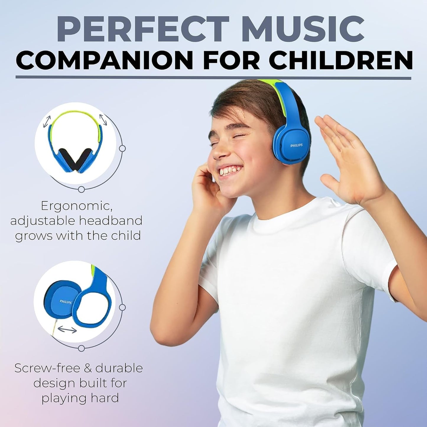 Cuffie sovraurali PHILIPS AUDIO Shk2000Bl/00 per bambini  limite di volume di 85