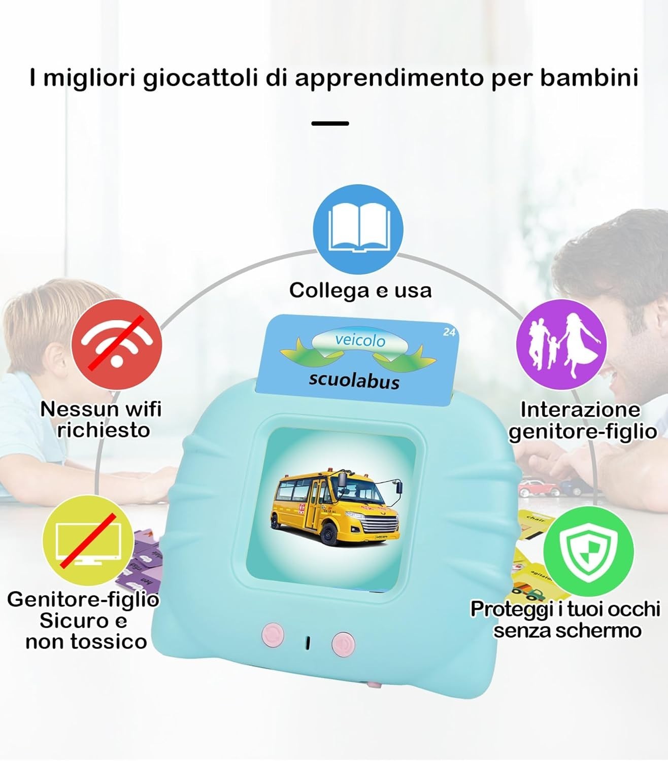 Schede didattiche parlanti  giocattoli per bambini da 1 a 12 anni 224 parole