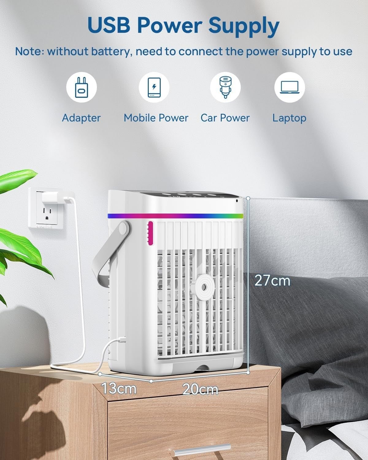 Condizionatore d'aria portatile raffrescatore d'aria evaporativo da 1250 ml