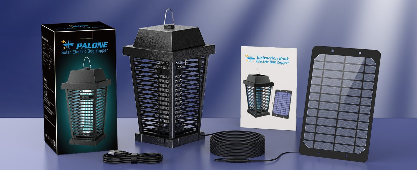 Zapper solare per insetti 4500V elettrico per zanzare mosche e moscerini PALONE