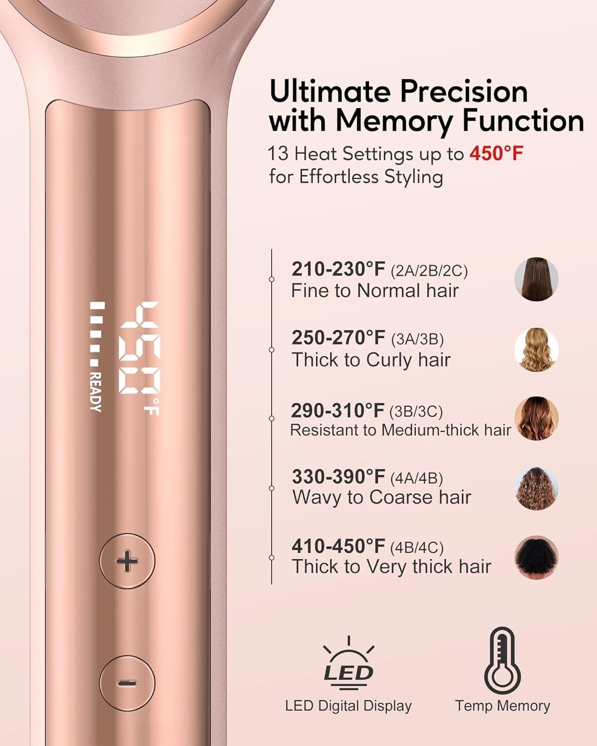 Spazzola Lisciante per Capelli Oro Rosa Pettine Lisciante Ionico Terviiix