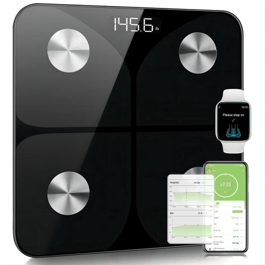 Bilance corporee Bluetooth per grasso corporeo BMI peso acqua e massa muscolare